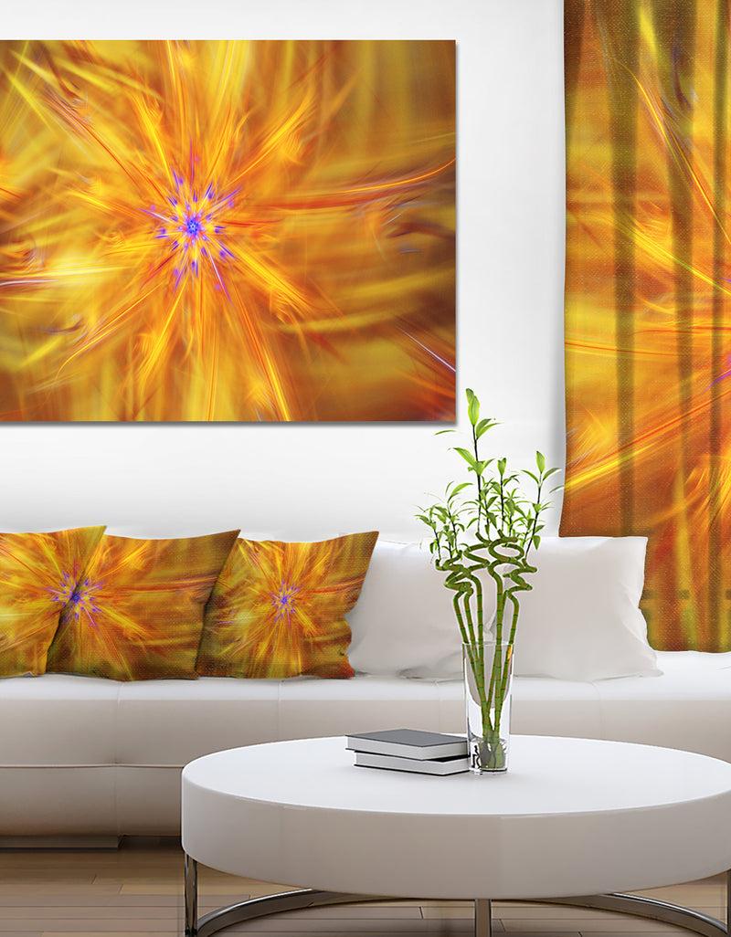 DesignQ Glowing Brightest Star Exotic Flower - Extra Large Abstract Canvas Art Print