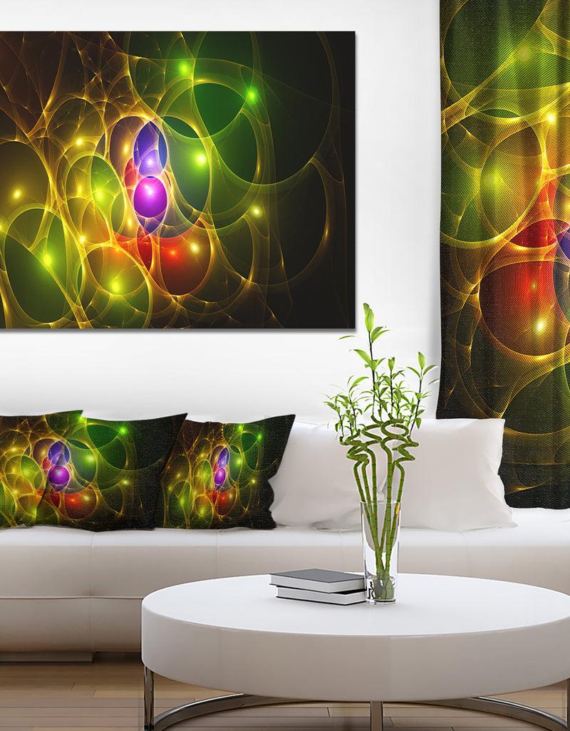 DesignQ Glowing Fractal Underwater World - Extra Large Abstract Canvas Art Print Canvas