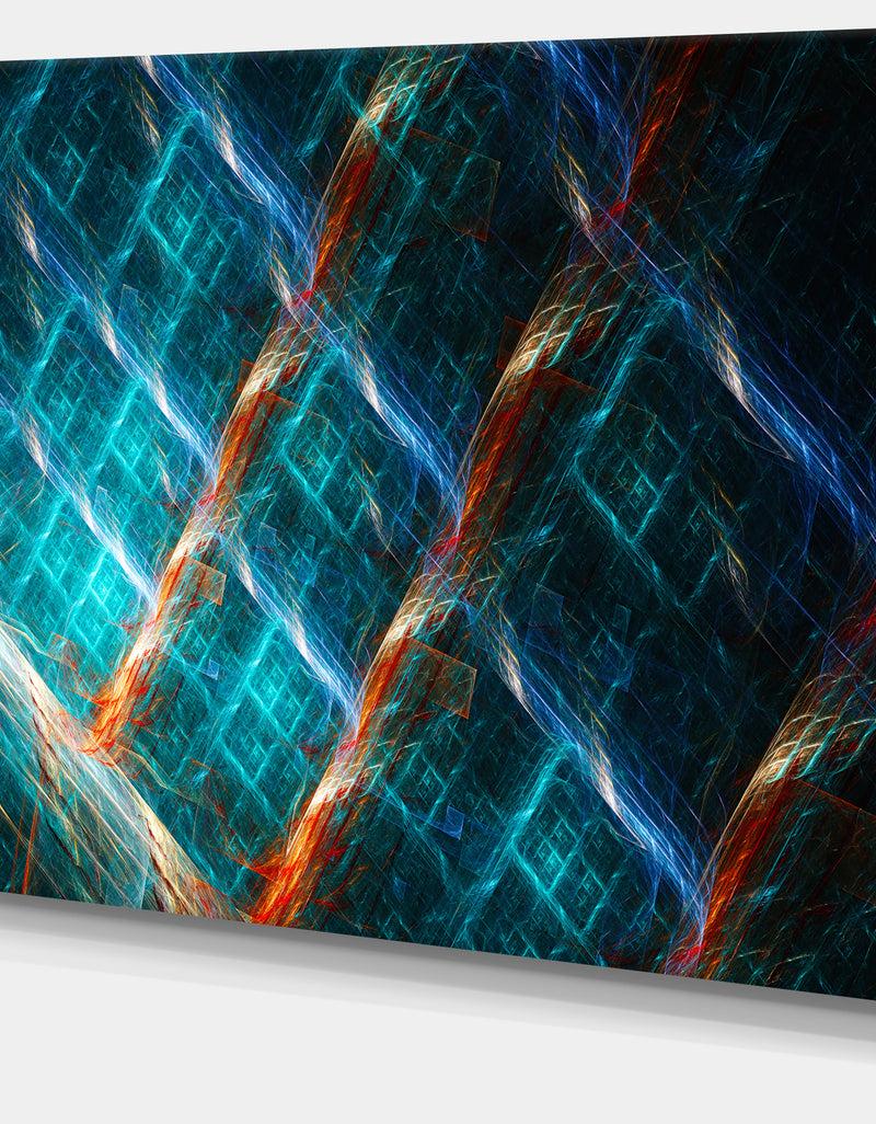 DesignQ Glowing Green Fractal Grill - Extra Large Abstract Art On Canvas