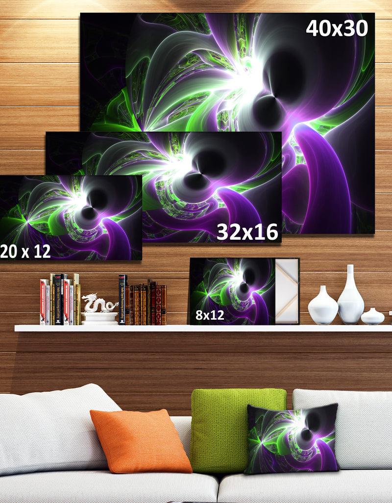 DesignQ Glowing Purple Green Plasma - Abstract Wall Art Canvas