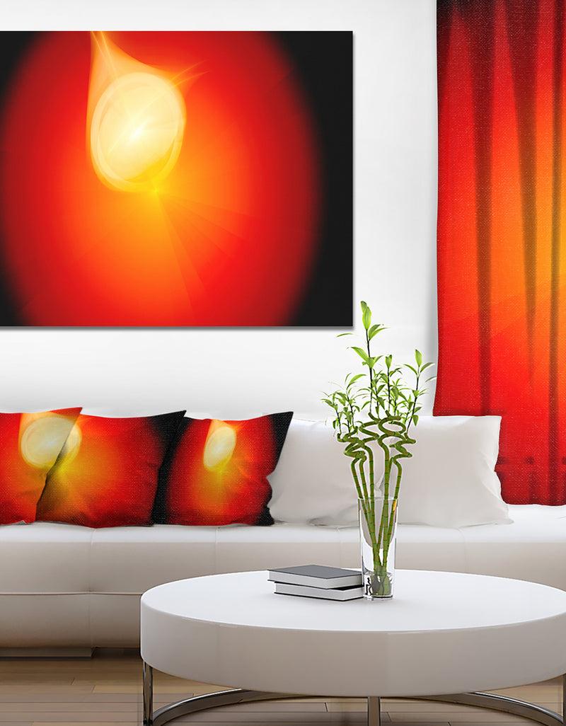 DesignQ Glowing Red Misty Sphere - Extra Large Abstract Canvas Art Print