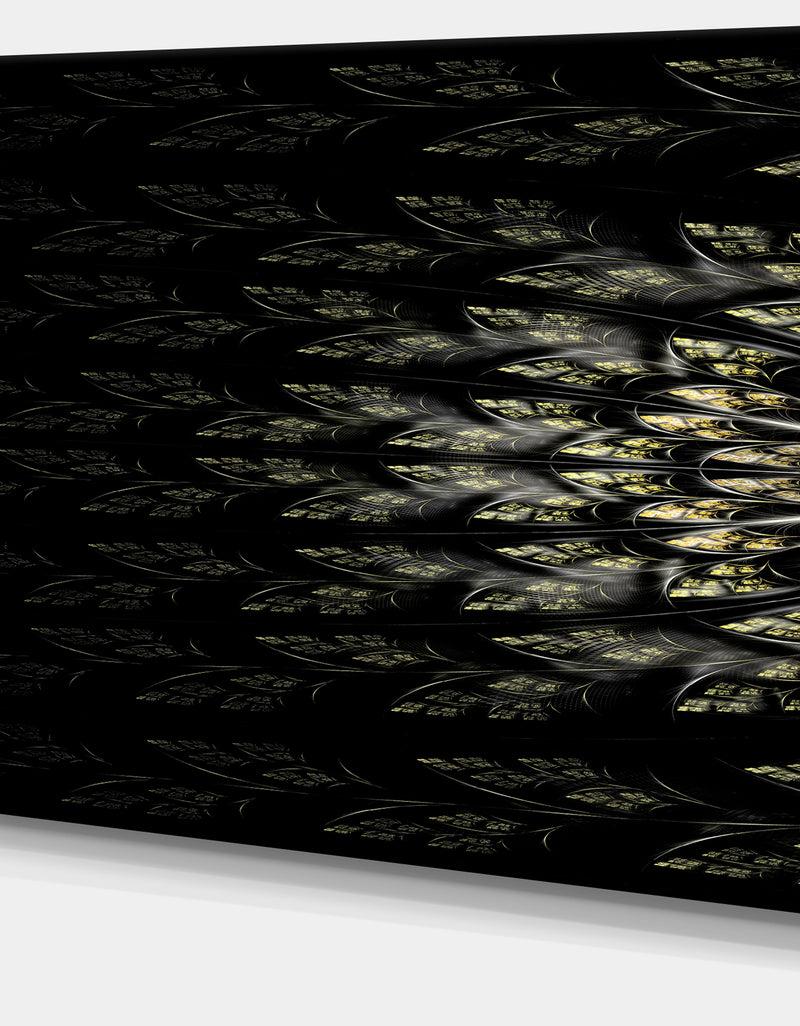 DesignQ Glowing Symmetrical Fractal Flower - Abstract Wall Art On Canvas