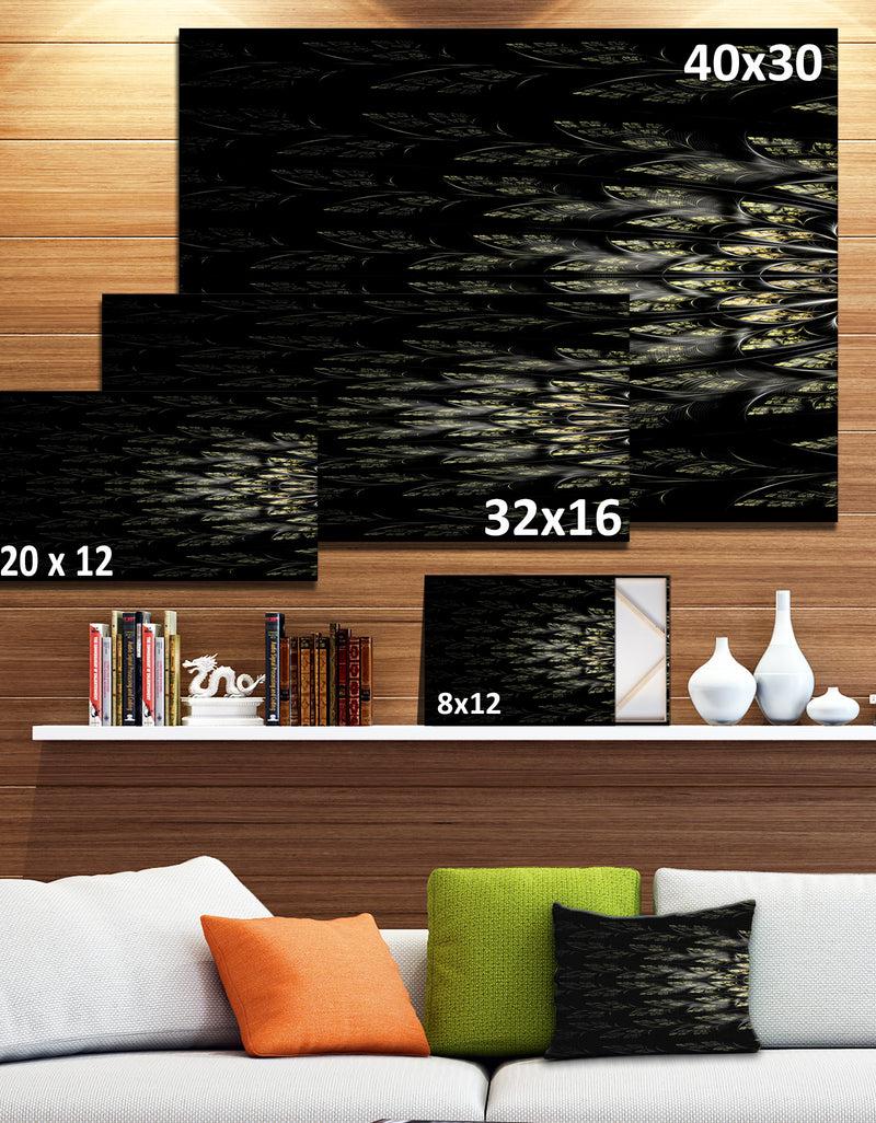 DesignQ Glowing Symmetrical Fractal Flower - Abstract Wall Art On Canvas