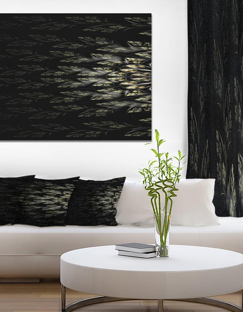 DesignQ Glowing Symmetrical Fractal Flower - Abstract Wall Art on Canvas