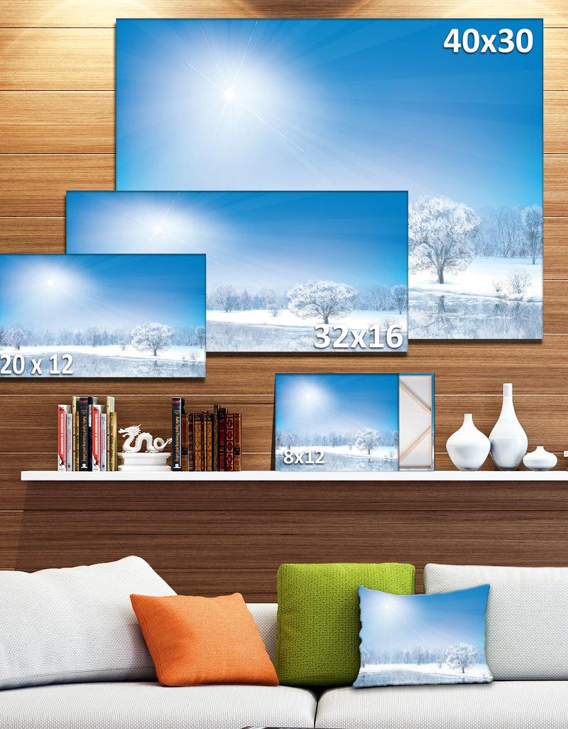 DesignQ Glowing Winter Sun - Landscape Photography Canvas Print