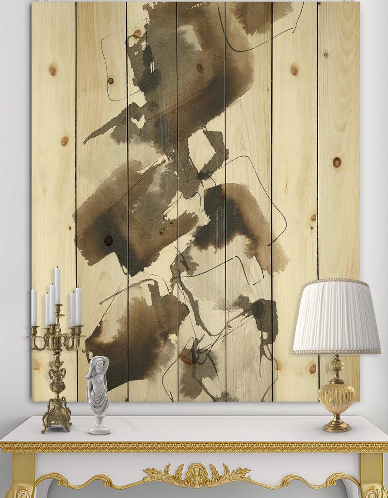 DesignQ Gold Glam Squares I - Modern & Contemporary Print on Natural Pine Wood