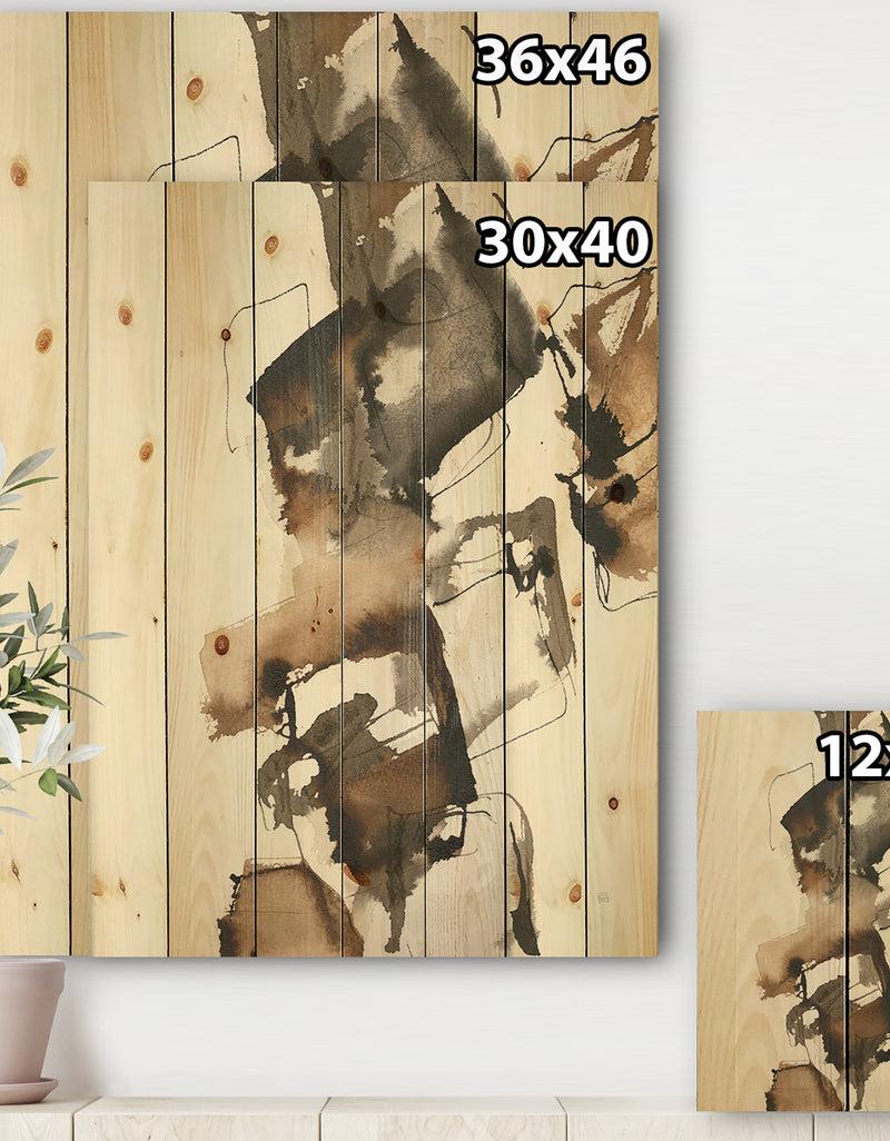 DesignQ Gold Glam Squares II - Modern & Contemporary Print On Natural Pine Wood