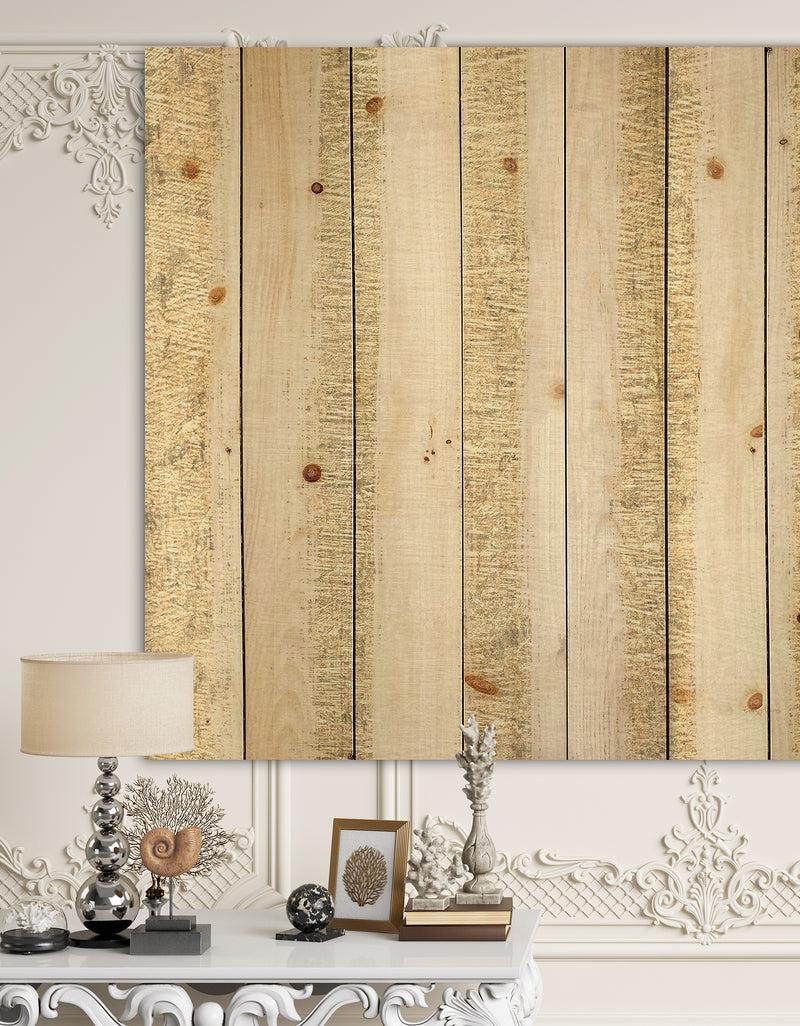 DesignQ Gold Glam Stipes Pattern - Modern Glam Print on Natural Pine Wood