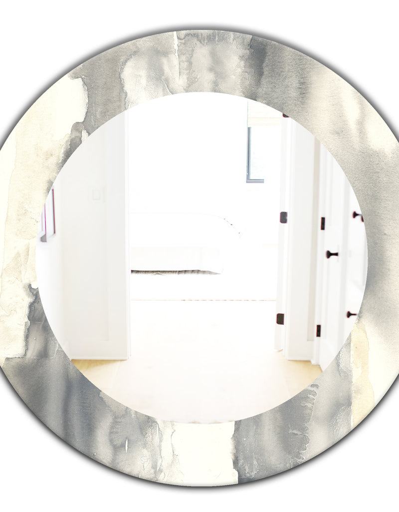 DesignQ Gold Glamour Direction I - Modern Mirror - Frameless Oval Or Round Wall Mirror