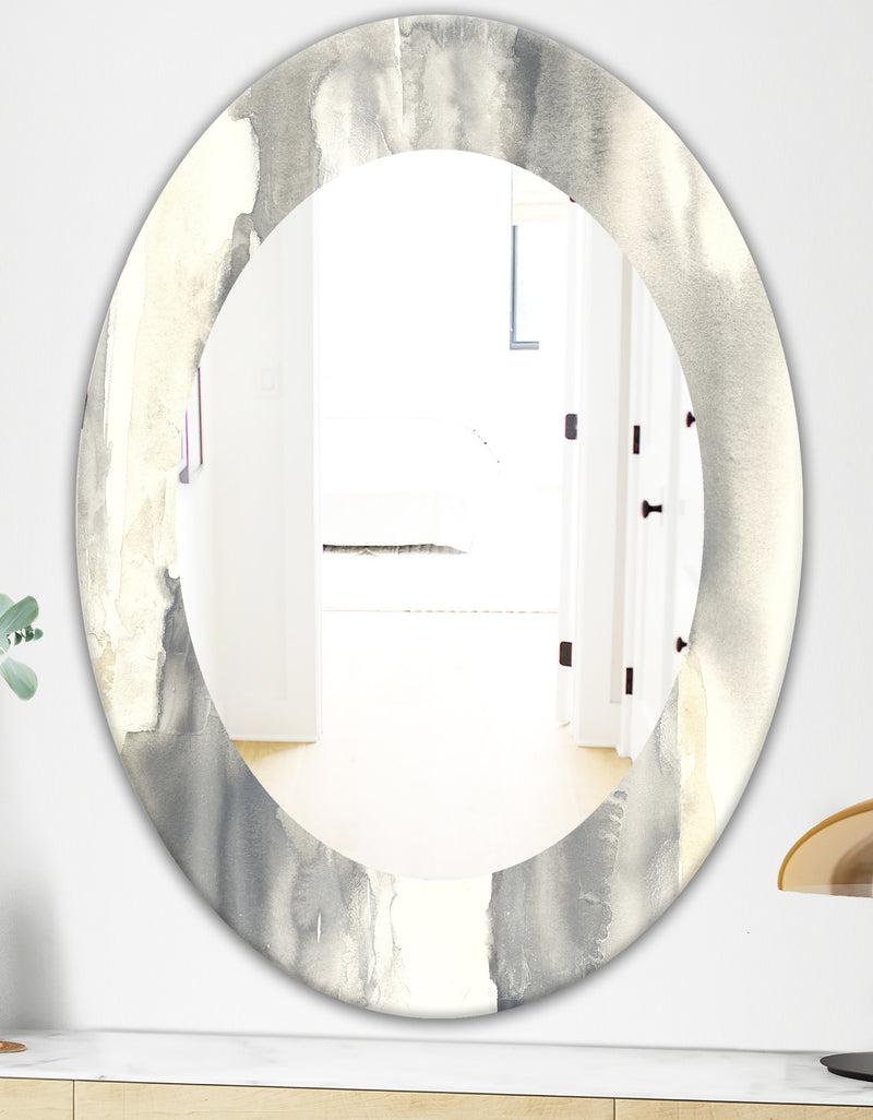 DesignQ Gold Glamour Direction I - Modern Mirror - Frameless Oval Or Round Wall Mirror