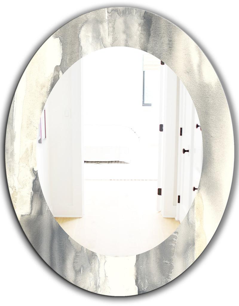 DesignQ Gold Glamour Direction I - Modern Mirror - Frameless Oval Or Round Wall Mirror