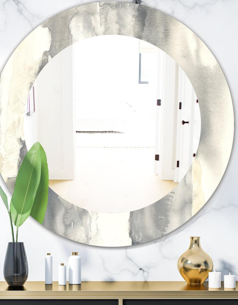 DesignQ Gold Glamour Direction I - Modern Mirror - Frameless Oval or Round Wall Mirror