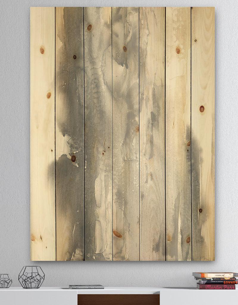 DesignQ Gold Glamour Direction II - Modern & Contemporary Print on Natural Pine Wood
