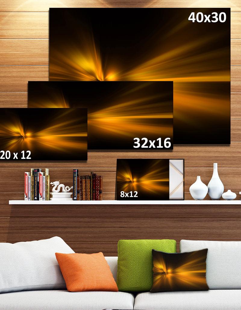 DesignQ Gold Light Over Dark Pattern - Abstract Digital Art Canvas Print