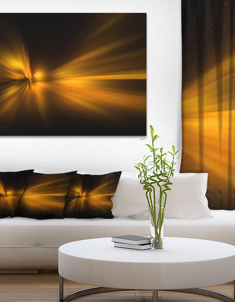 DesignQ Gold Light Over Dark Pattern - Abstract Digital Art Canvas Print