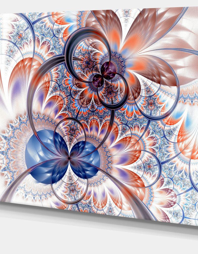 DesignQ Gold Symmetrical Fractal Flower - Abstract Wall Art On Canvas