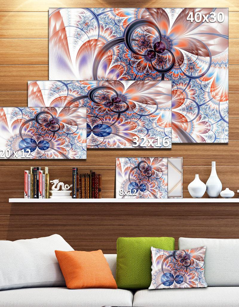 DesignQ Gold Symmetrical Fractal Flower - Abstract Wall Art On Canvas