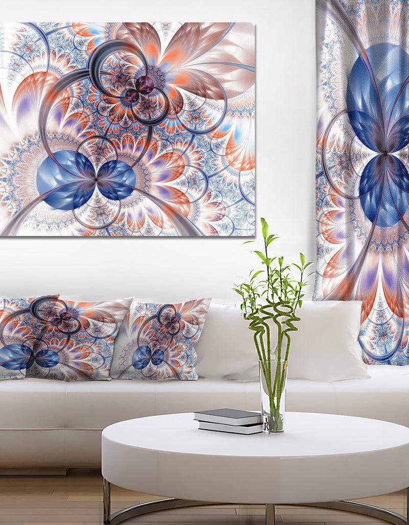 DesignQ Gold Symmetrical Fractal Flower - Abstract Wall Art on Canvas