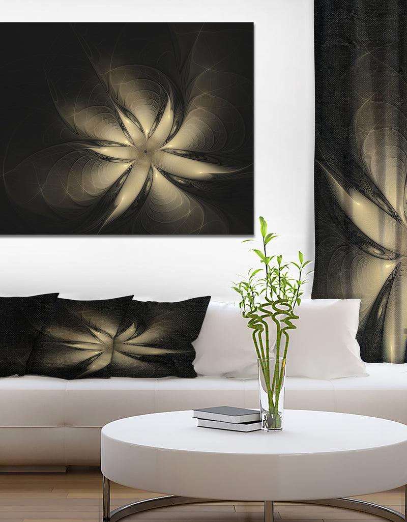 DesignQ Golden Flower - Digital Art On Wrapped Canvas