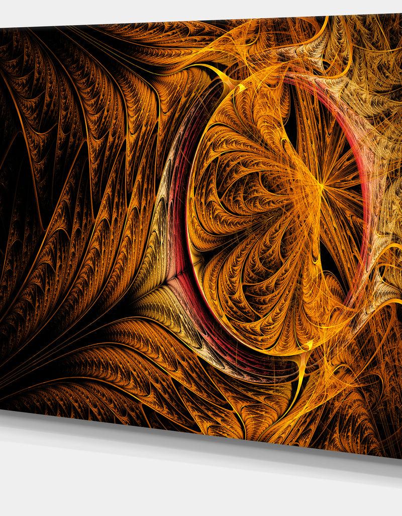 DesignQ Golden Fractal Desktop Wallpaper - Abstract Digital Canvas Print