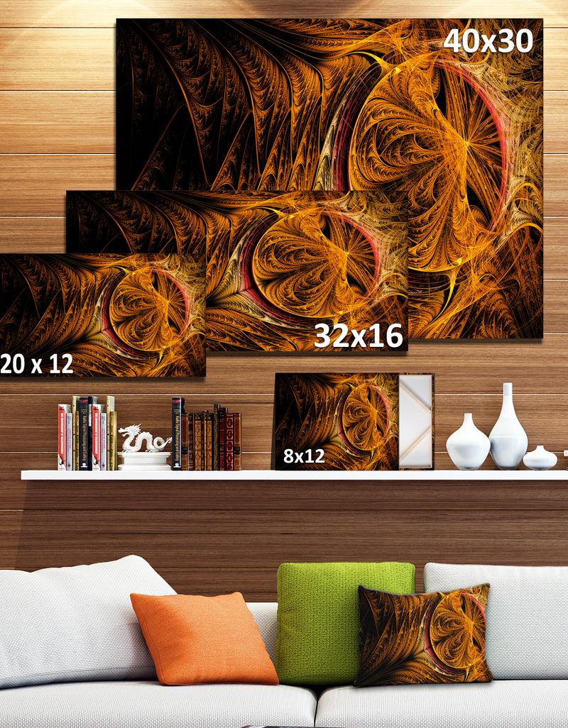 DesignQ Golden Fractal Desktop Wallpaper - Abstract Digital Canvas Print
