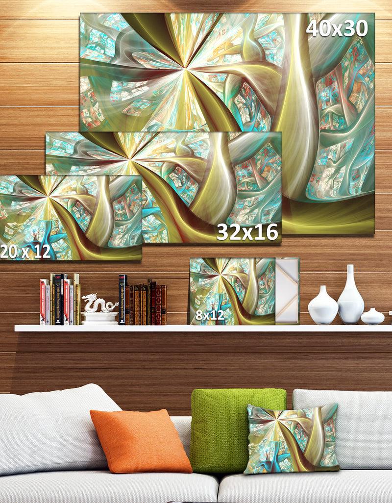 DesignQ Golden Fractal Exotic Plant Stems - Extra Large Canvas Art Print