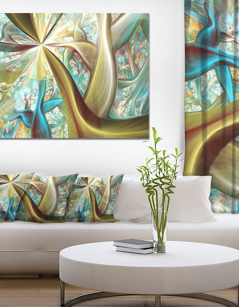 DesignQ Golden Fractal Exotic Plant Stems - Extra Large Canvas Art Print