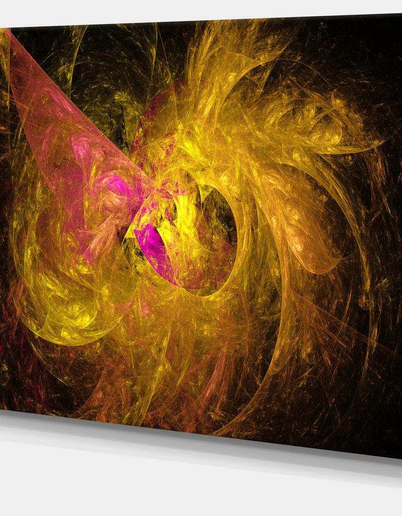 DesignQ Golden Fractal Large Illustration - Large Wall Artwork