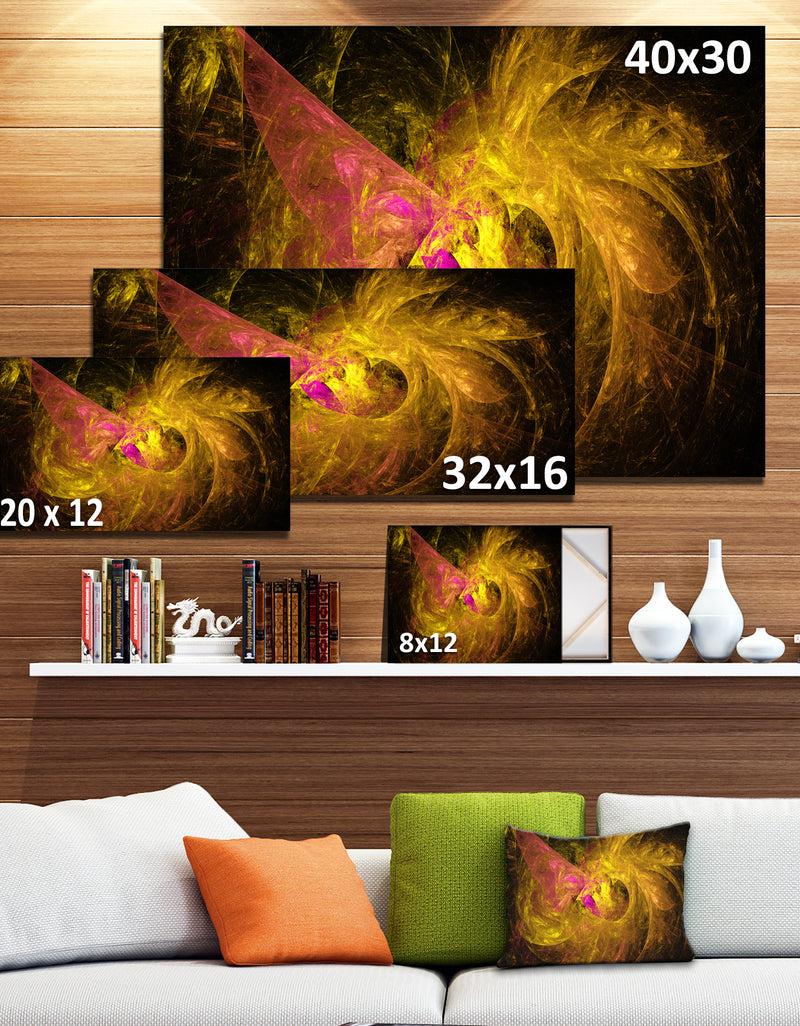 DesignQ Golden Fractal Large Illustration - Large Wall Artwork