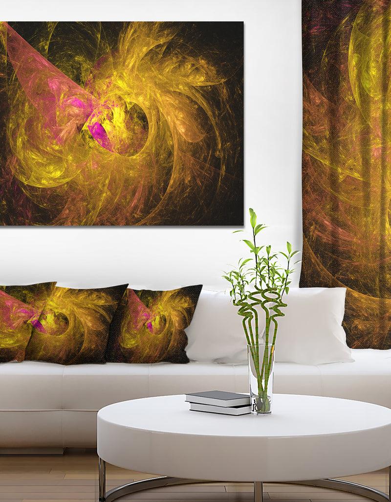DesignQ Golden Fractal Large Illustration - Large Wall Artwork