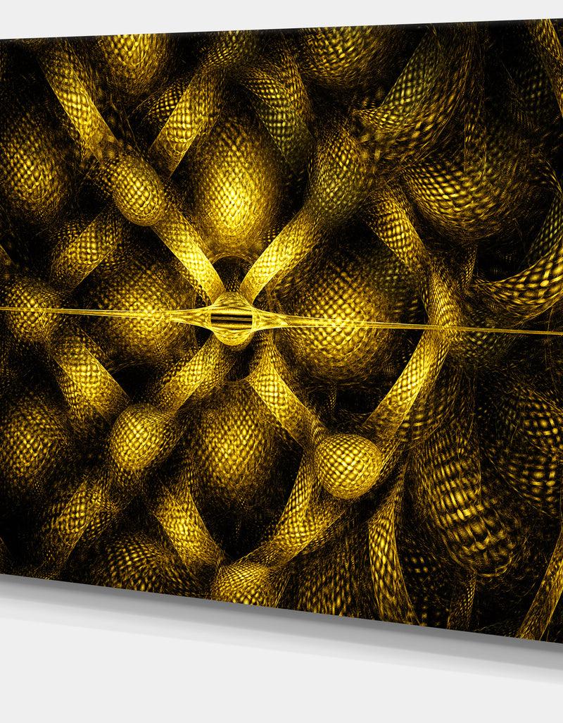 DesignQ Golden Fractal Watercolor Pattern'Large Abstract Canvas Art Print