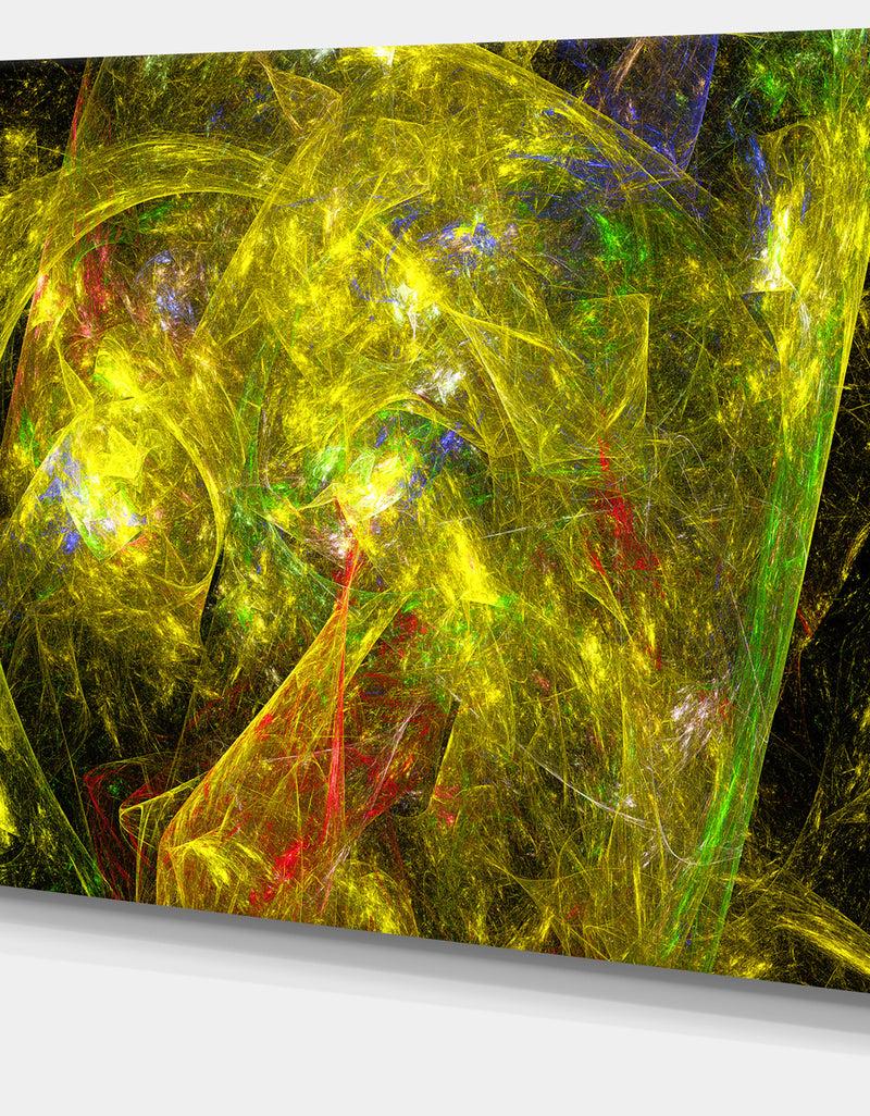 DesignQ Golden Mystic Psychedelic Texture - Extra Large Abstract Art On Canvas