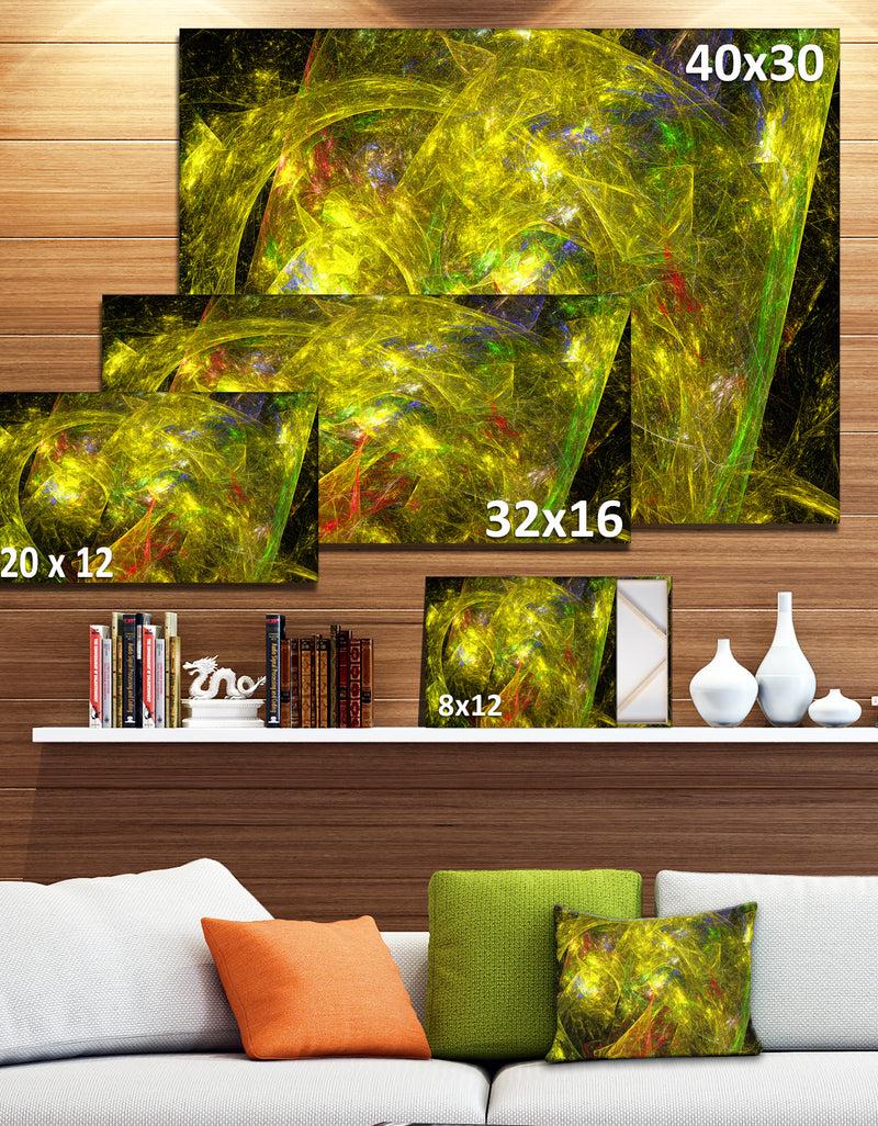 DesignQ Golden Mystic Psychedelic Texture - Extra Large Abstract Art On Canvas