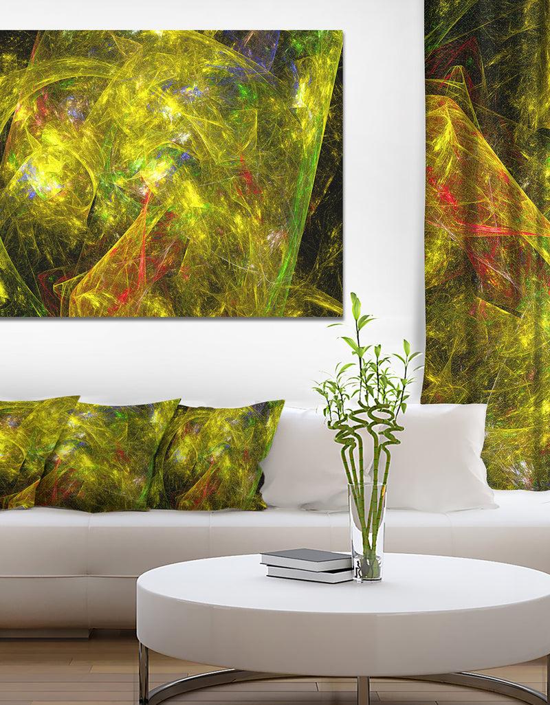 DesignQ Golden Mystic Psychedelic Texture - Extra Large Abstract Art on Canvas