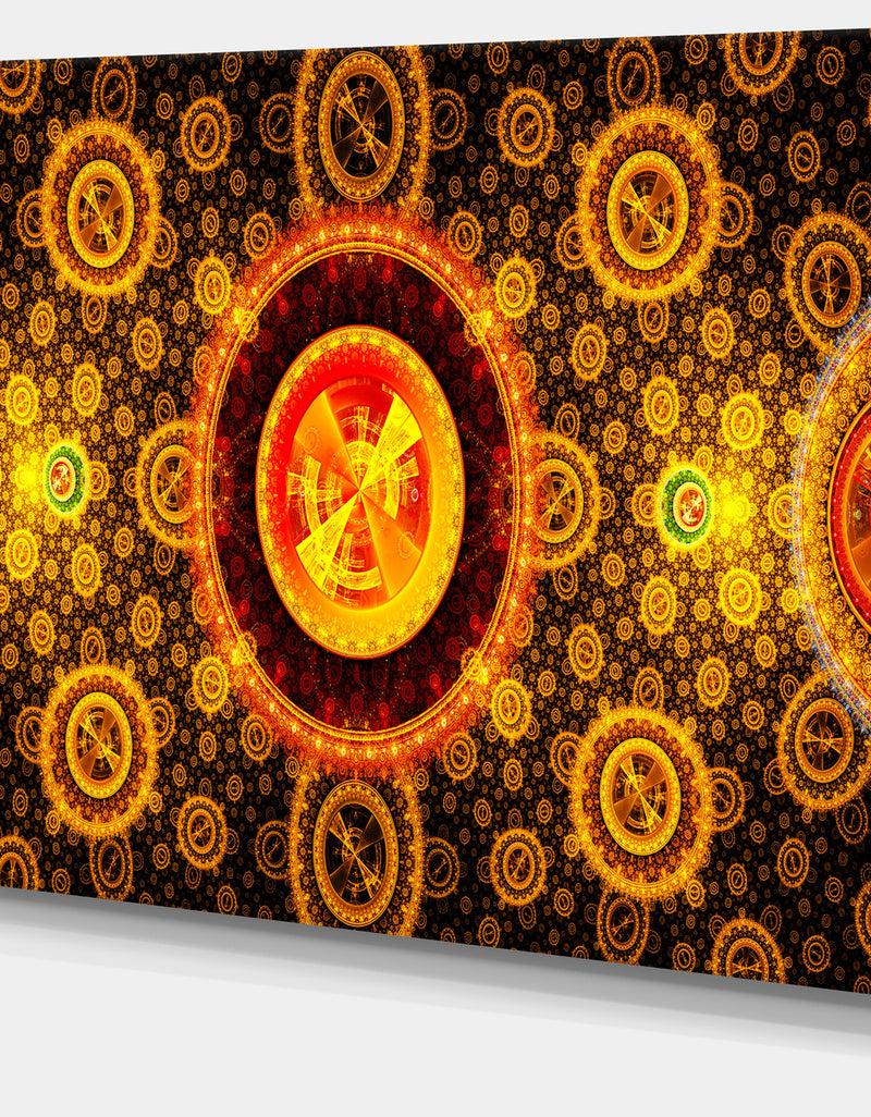 DesignQ Golden Psychedelic Relaxing Art - Extra Large Canvas Art Print