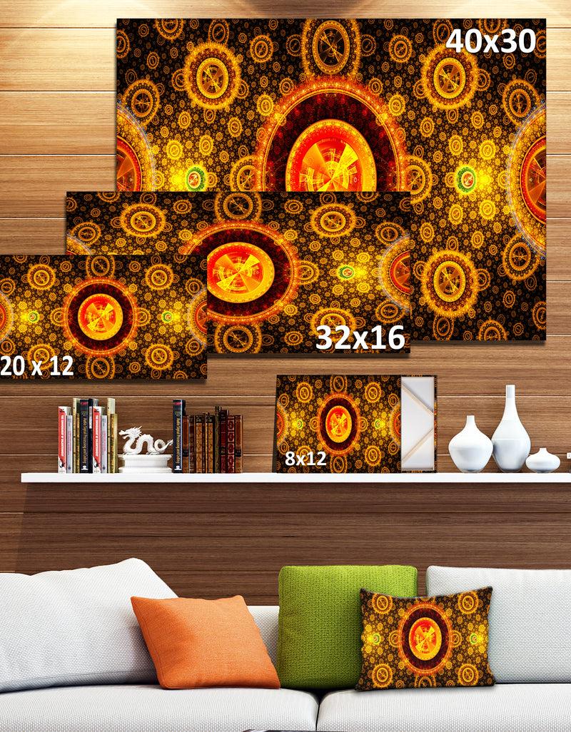 DesignQ Golden Psychedelic Relaxing Art - Extra Large Canvas Art Print