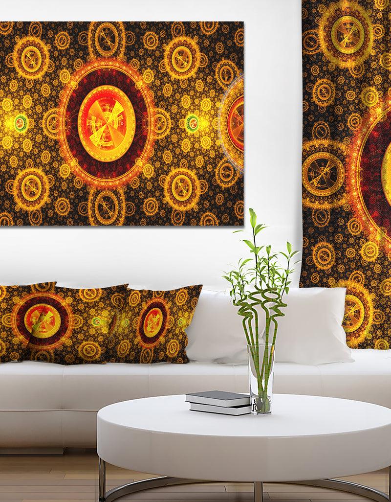 DesignQ Golden Psychedelic Relaxing Art - Extra Large Canvas Art Print
