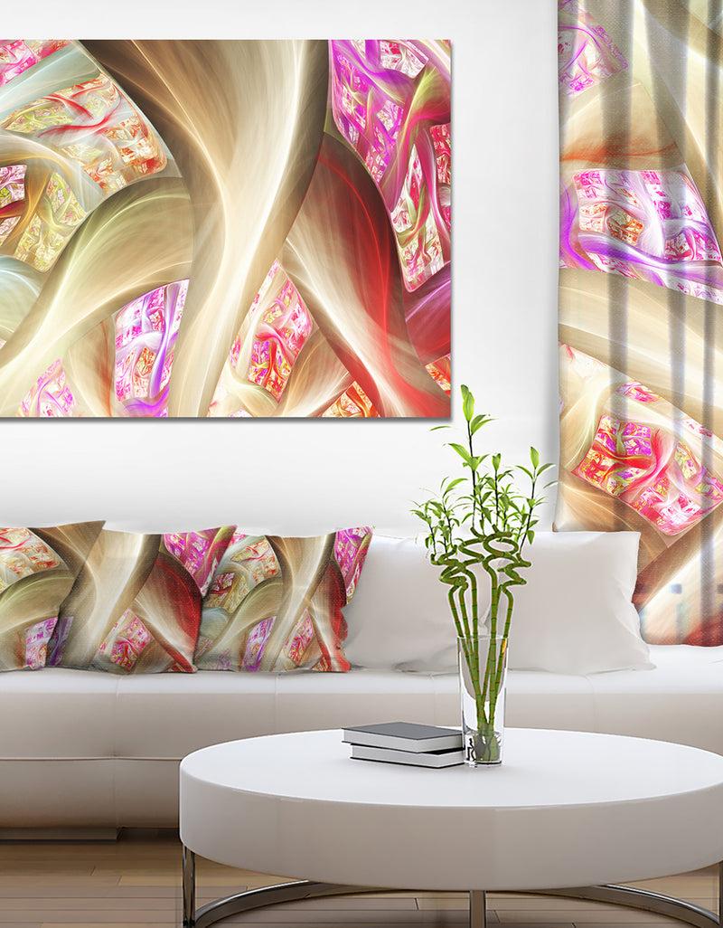 DesignQ Golden Red Fractal Plant Stems - Extra Large Canvas Art Print