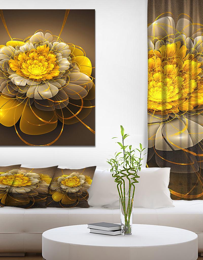 DesignQ Golden Rose 3d Ilustration Digital Artwork - Digital Art On Wrapped Canvas