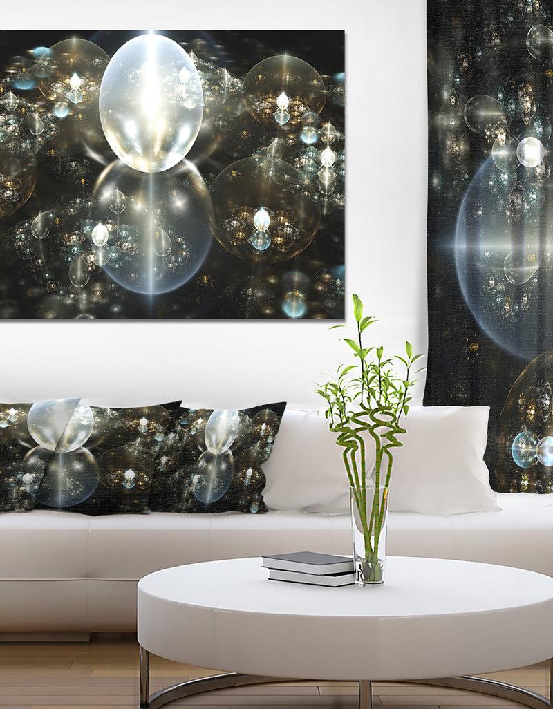 DesignQ Golden Water Drops on Mirror - Extra Large Abstract Canvas Art Print