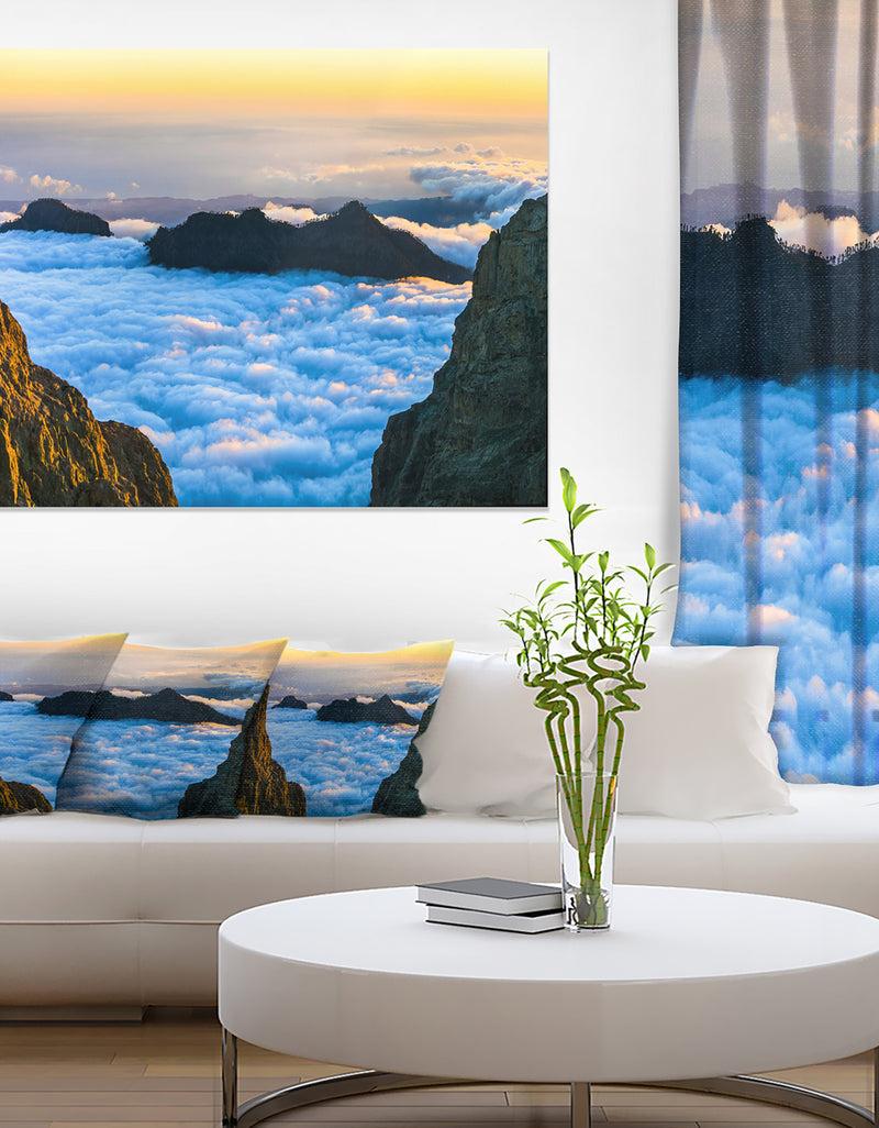 DesignQ Gran Canaria Sunset over Clouds - Extra Large Seashore Canvas Art