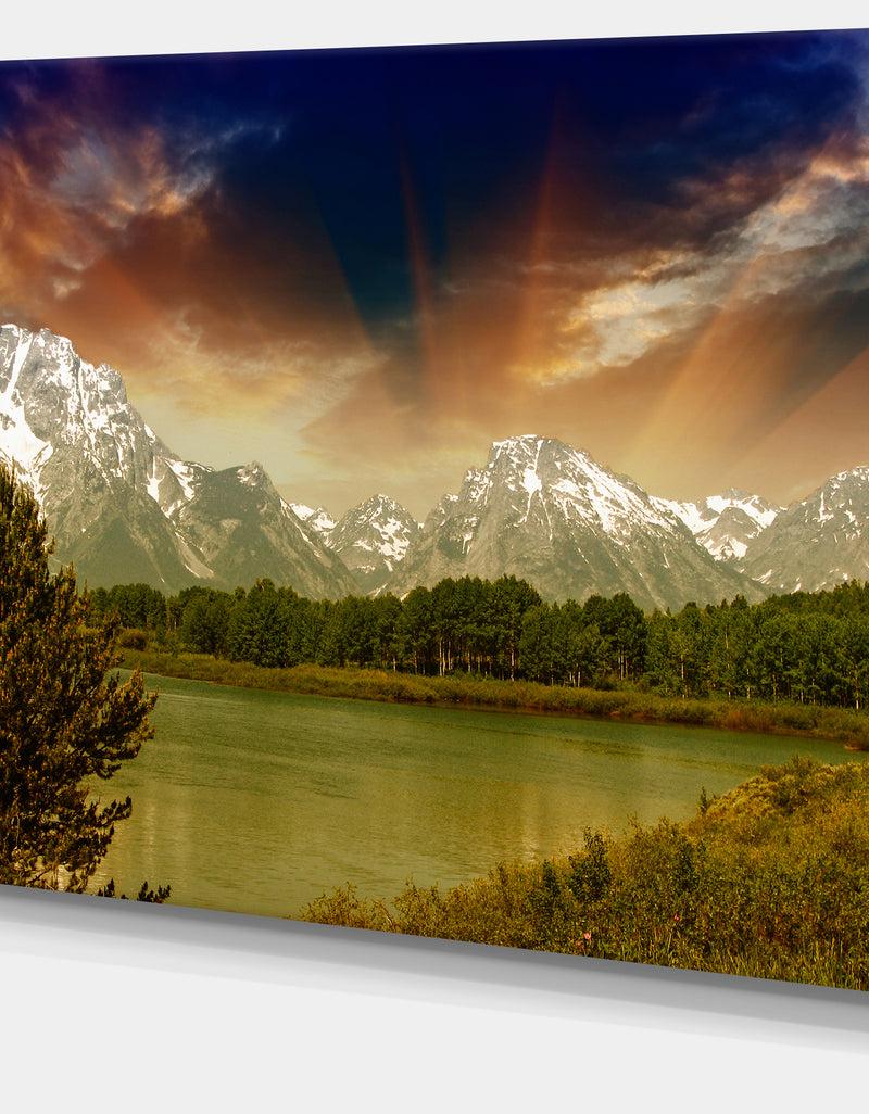 DesignQ Grand Teton National Park - Extra Large Landscape Art Canvas