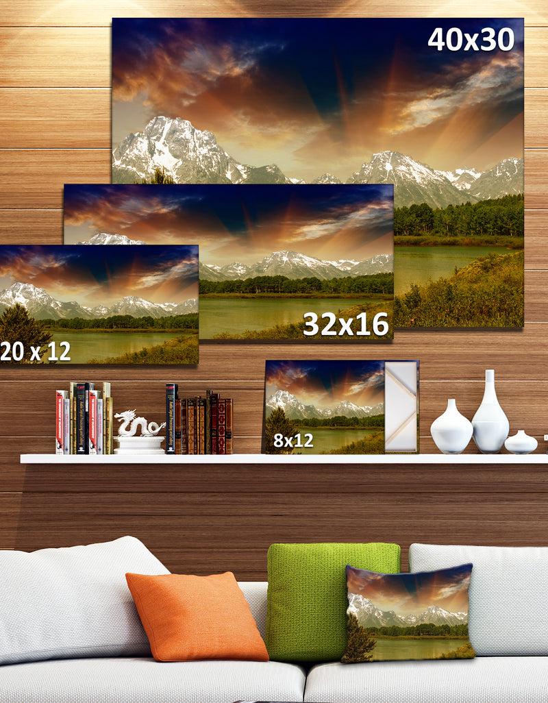 DesignQ Grand Teton National Park - Extra Large Landscape Art Canvas