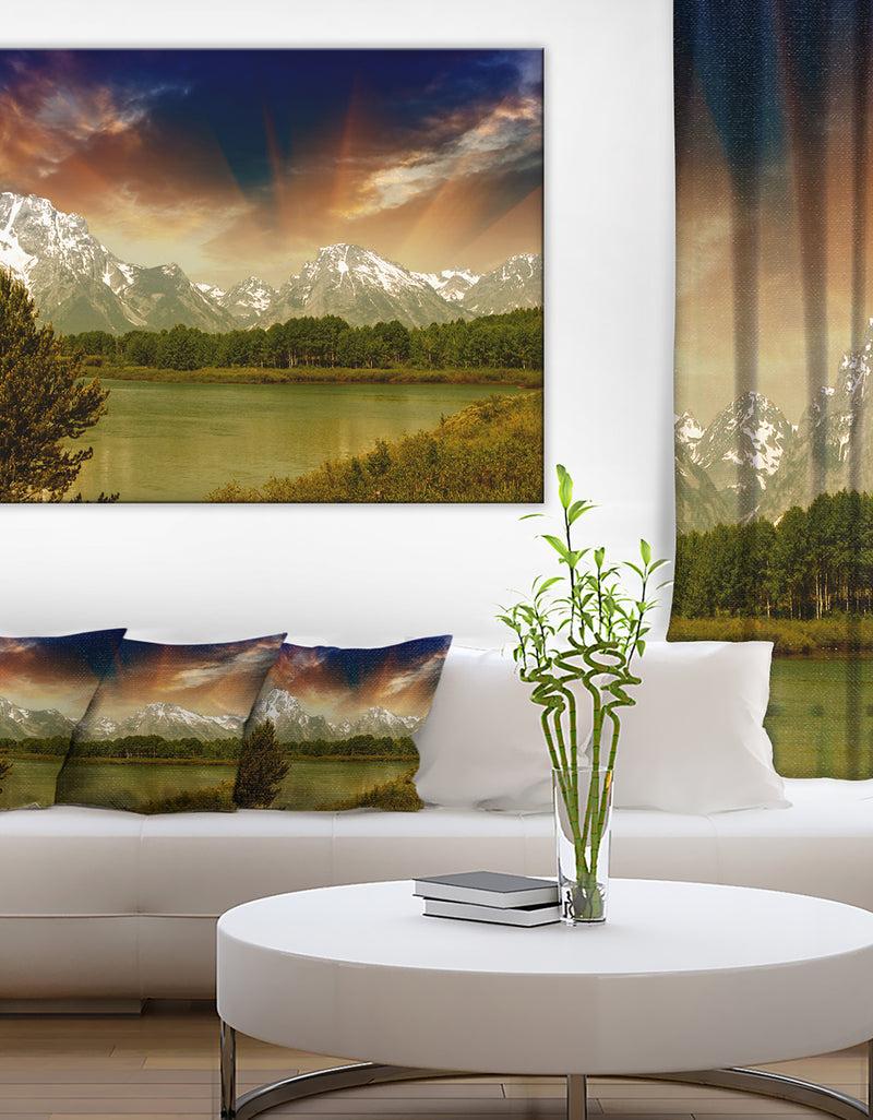 DesignQ Grand Teton National Park - Extra Large Landscape Art Canvas