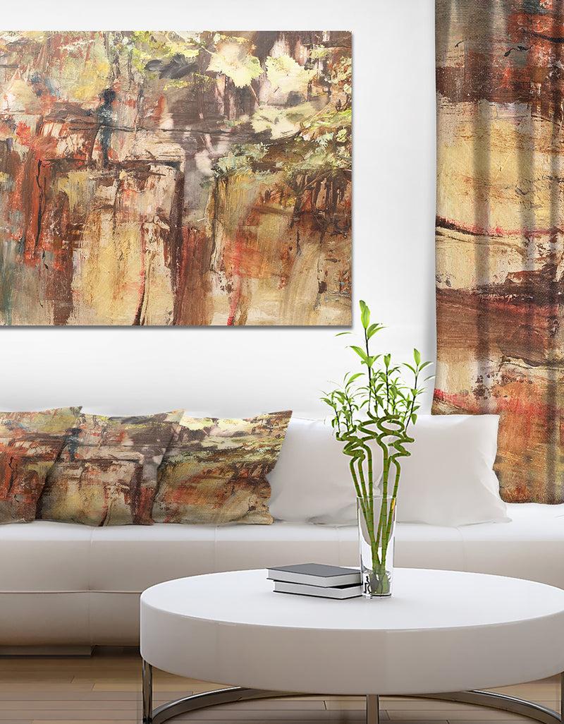 DesignQ Grapes in Wooden Wall - Contemporary Painting Print on Wrapped Canvas