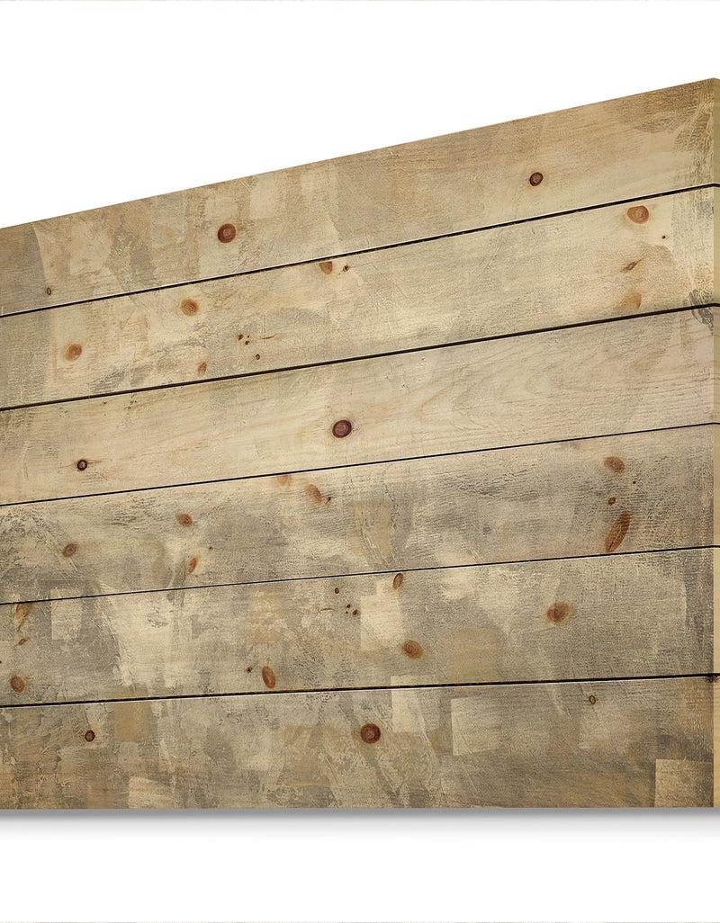 DesignQ Gray Abstract Watercolor - Contemporary Print On Natural Pine Wood