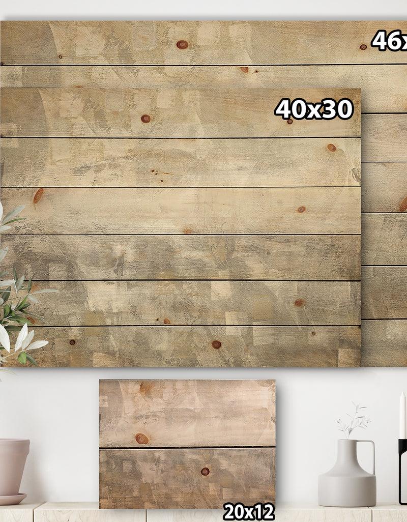 DesignQ Gray Abstract Watercolor - Contemporary Print On Natural Pine Wood