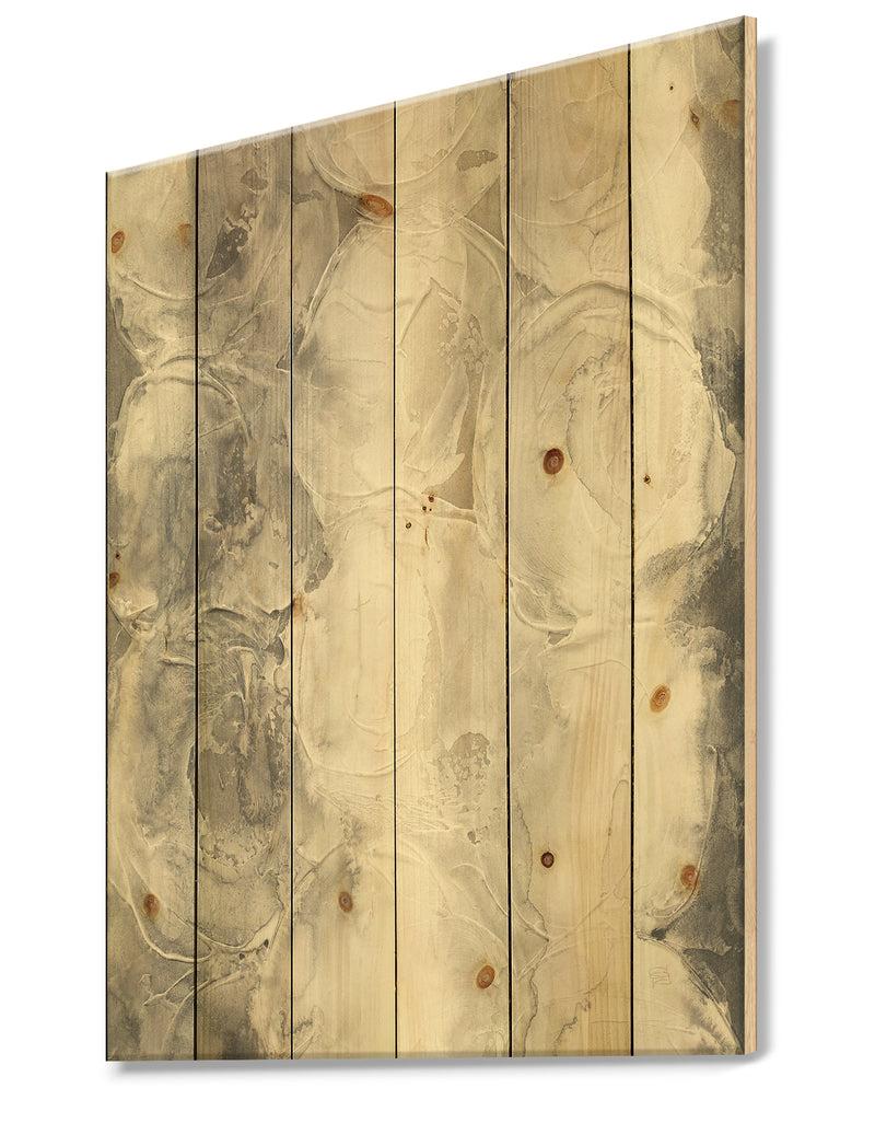 DesignQ Gray Circles I - Modern & Contemporary Print On Natural Pine Wood
