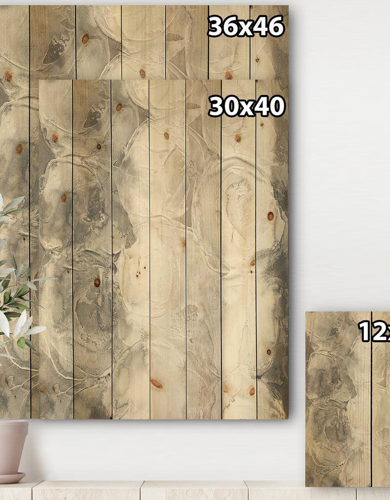 DesignQ Gray Circles I - Modern & Contemporary Print On Natural Pine Wood