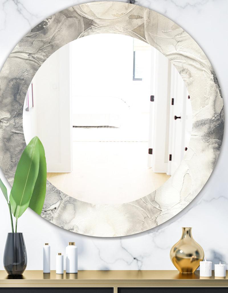 DesignQ Gray Circles I - Modern Mirror - Oval or Round Wall Mirror